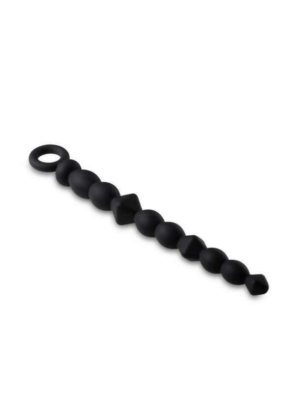 Anal Adventures Platinum Silicone Beginner Anal Beads - Black - Image 3
