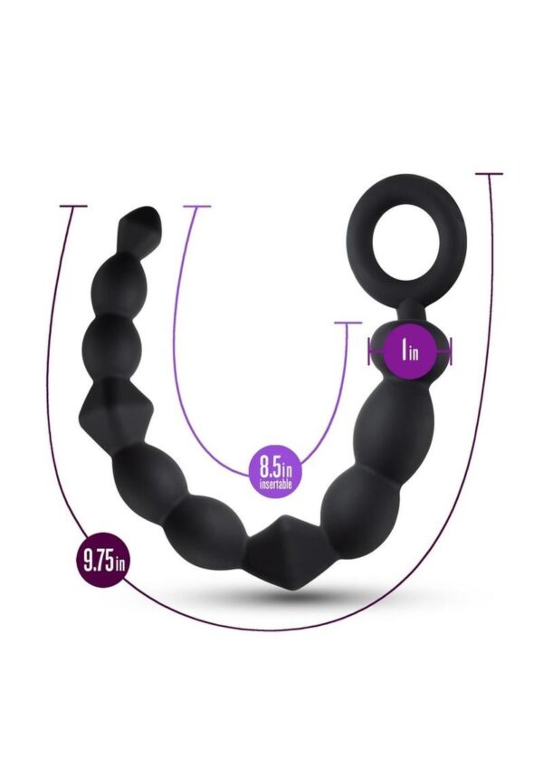 Anal Adventures Platinum Silicone Beginner Anal Beads - Black - Image 4