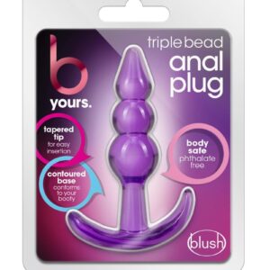 B Yours Triple Bead Butt Plug - Purple