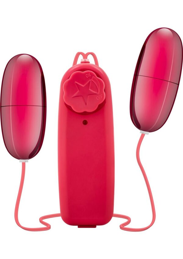B Yours Double Pop Eggs with Wired Remote Control - Cerise - Image 2