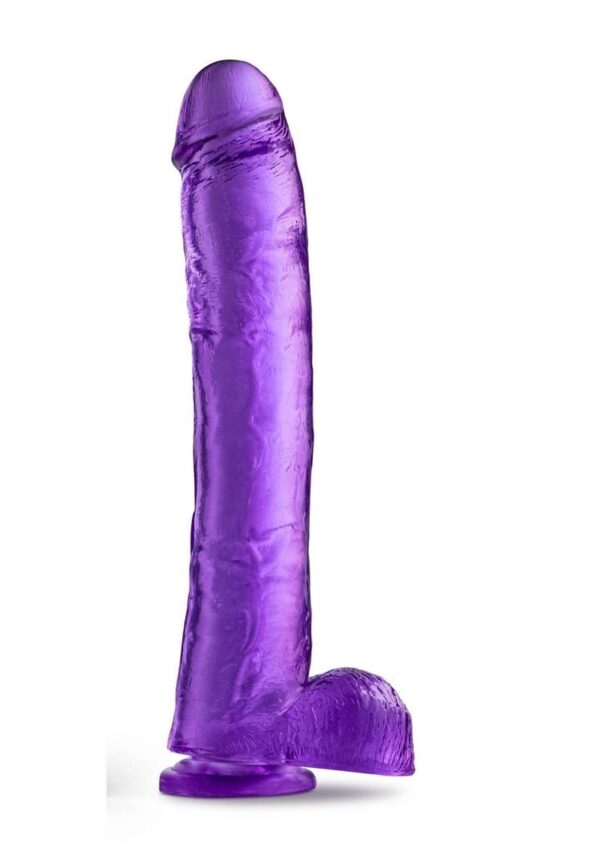 B Yours Plus Hefty N` Hung Realistic Dildo with Suction Cup - Purple - Image 2