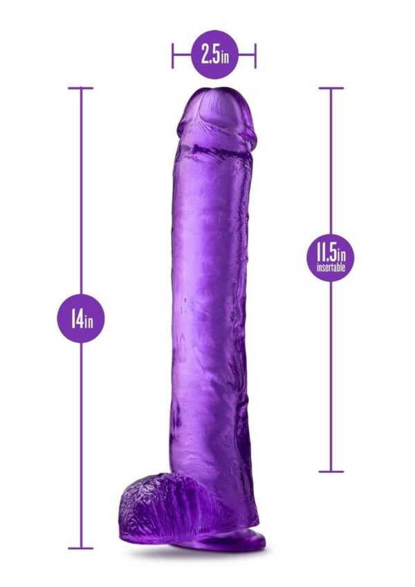 B Yours Plus Hefty N` Hung Realistic Dildo with Suction Cup - Purple - Image 4