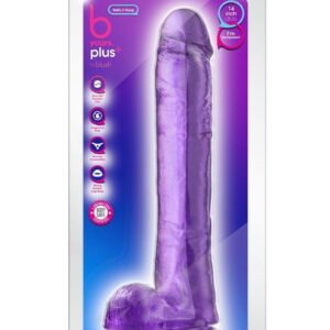 B Yours Plus Hefty N` Hung Realistic Dildo with Suction Cup - Purple