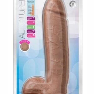 Au Naturel Huge Sensa Feel Dildo with Suction Cup 10in - Caramel