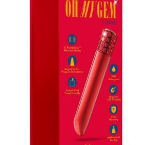 Oh My Gem Desire Rechargeable Bullet Vibrator - Ruby