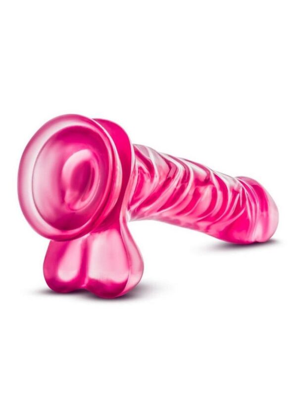 B Yours Basic 8 Dildo with Balls 9in - Pink - Image 4