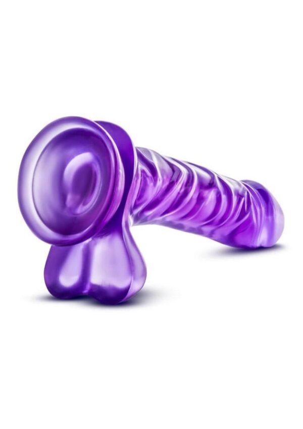 B Yours Basic 8 Dildo with Balls 9in - Purple - Image 4