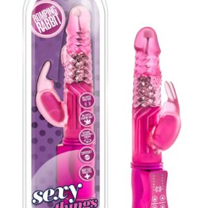 Sexy Things Romping Beaded Rabbit Vibrator - Fuchsia