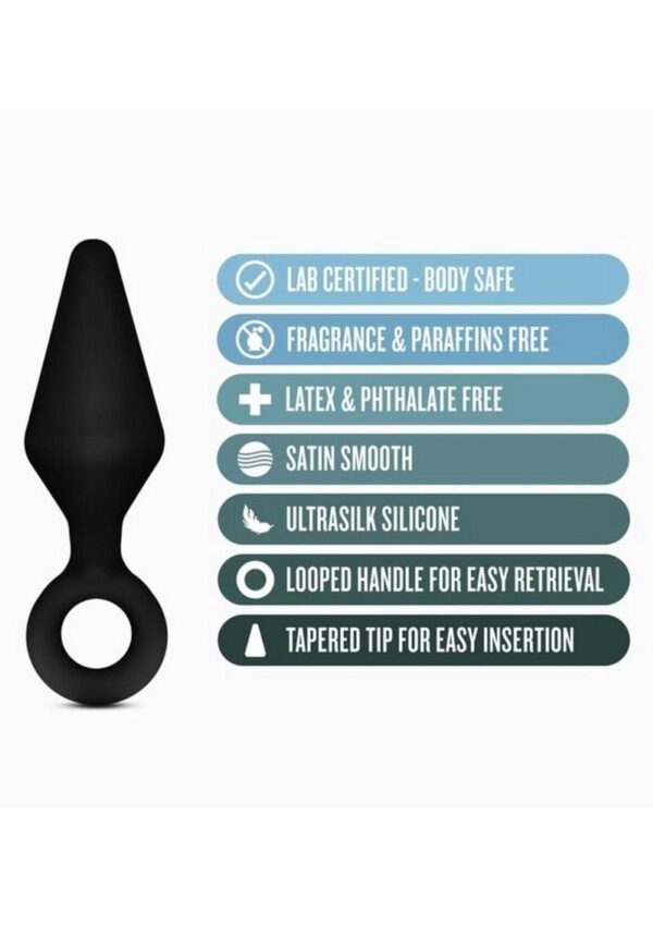Anal Adventures Platinum Silicone Loop Plug Kit (Set of 3) - Black - Image 4