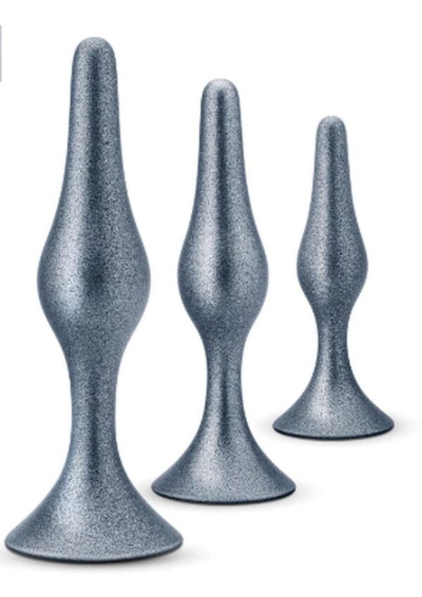 Anal Adventures Matrix Genesis Plug Kit Silicone Anal Plug Set - Stellar Silver - Image 2