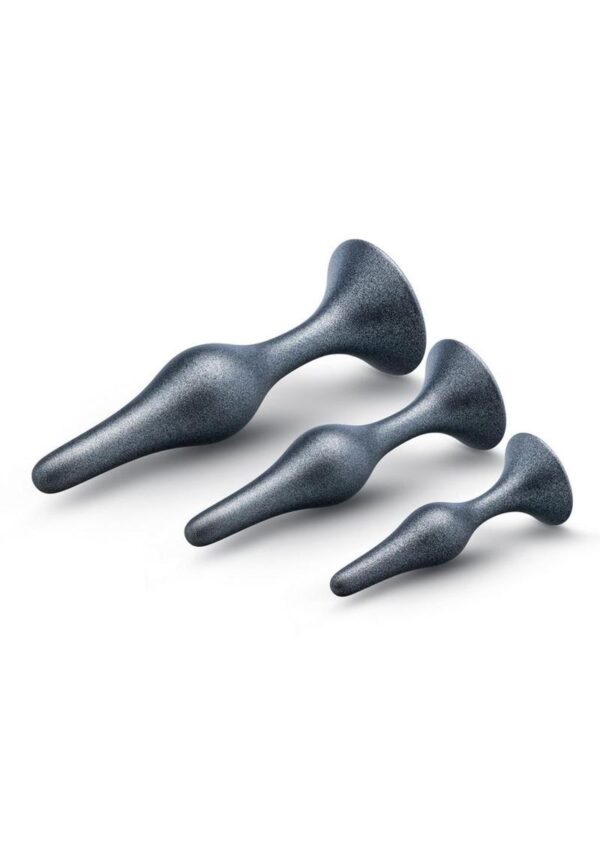 Anal Adventures Matrix Genesis Plug Kit Silicone Anal Plug Set - Stellar Silver - Image 3