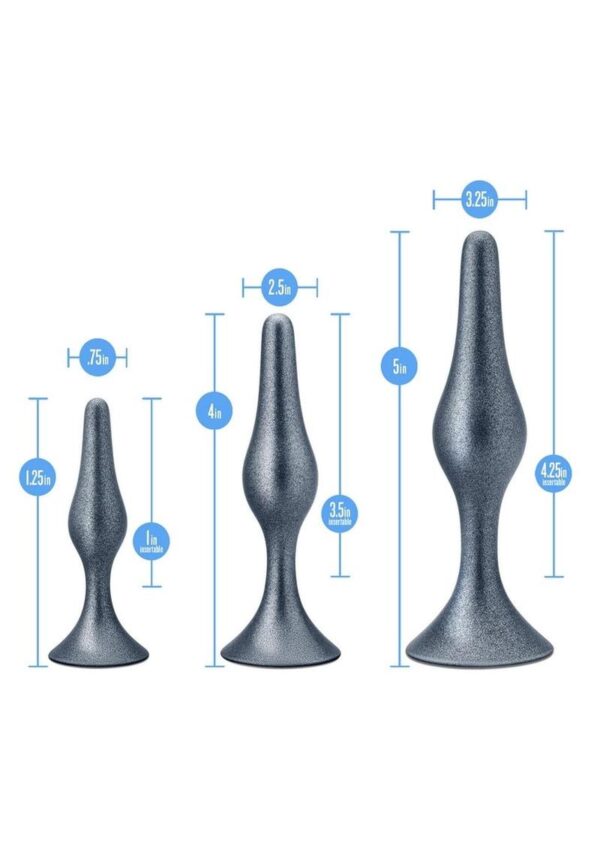 Anal Adventures Matrix Genesis Plug Kit Silicone Anal Plug Set - Stellar Silver - Image 4