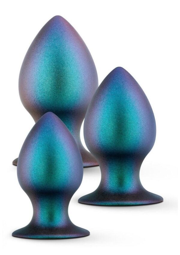 Anal Adventures Matrix Metaverse Plug Kit Silicone Anal Plug Set - Dark Millenium Blue - Image 2