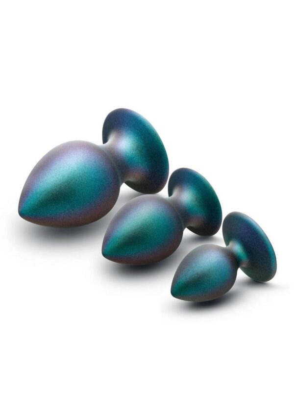 Anal Adventures Matrix Metaverse Plug Kit Silicone Anal Plug Set - Dark Millenium Blue - Image 3