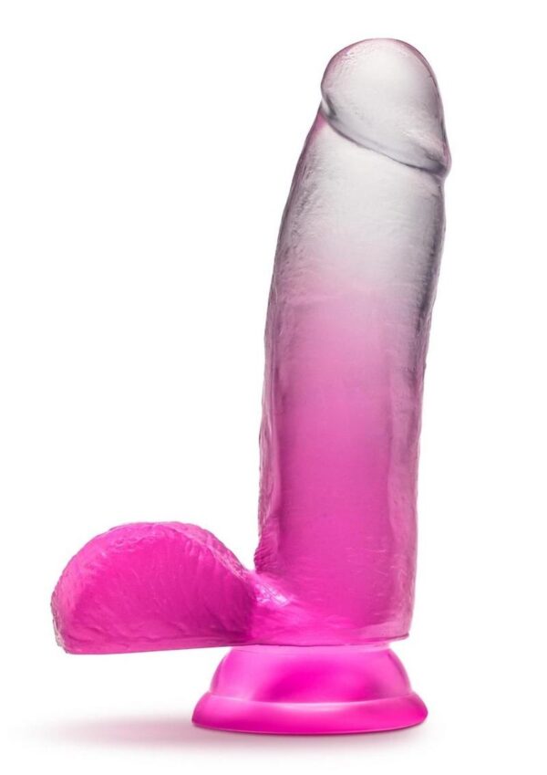B Yours Sugar Magnolia Dildo 7in Fuschia - Pink/Clear - Image 2