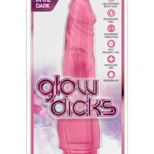 Glow Dicks The Banger Vibrating Dildo 9in - Pink