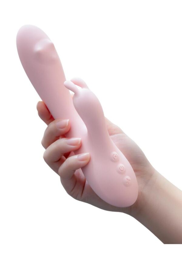 Play with Me Fairy Flutter Rechargeable Silicone Rabbit Vibrator - Pink - Image 4