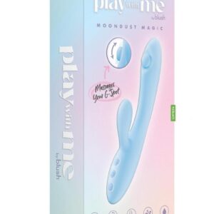 Play with Me Moondust Magic Rechargeable Silicone Rabbit Vibrator - Blue