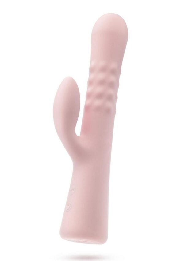 Blush Jaymie Rechargeable Silicone Rabbit Vibrator - Pink - Image 2