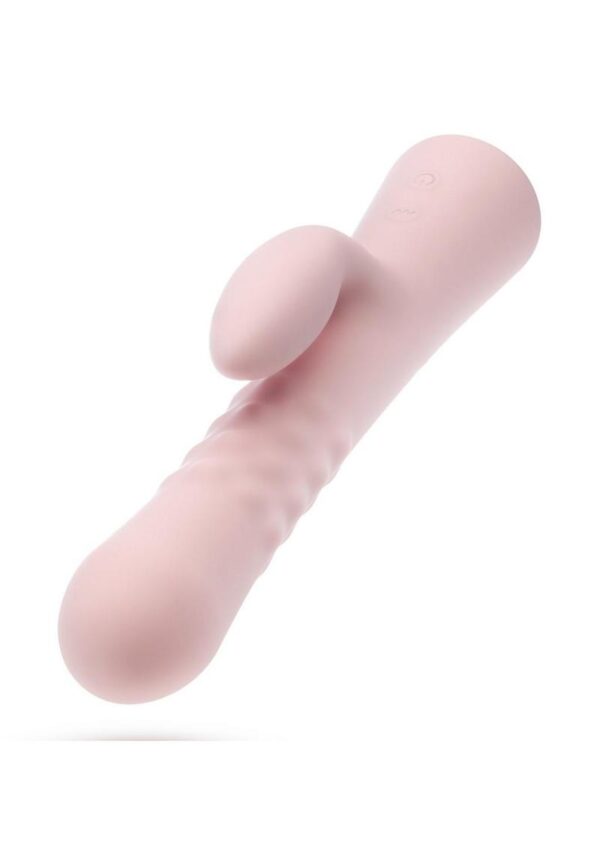 Blush Jaymie Rechargeable Silicone Rabbit Vibrator - Pink - Image 3
