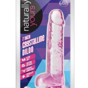 Naturally Yours Crystalline Dildo 7in - Rose
