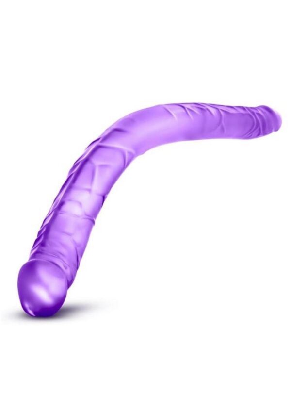 B Yours Double Dildo 16in - Purple - Image 4