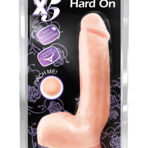 X5 Hard on Dildo With Balls 8.75in - Vanilla