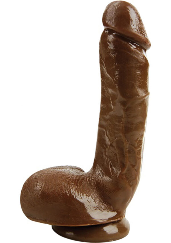 X5 Hard on Dildo with Balls 8.75in - Caramel - Image 2