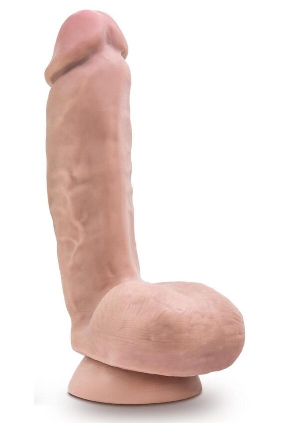 Dr. Skin Plus Gold Collection Thick Posable Dildo with Squeezable Balls 8in - Vanilla - Image 2