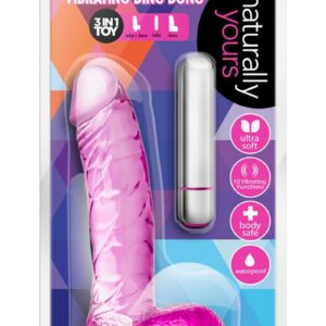 Naturally Yours Vibrating Ding Dong Dildo 6.5in - Pink