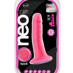 Neo Elite Silicone Dual Density Dildo 6in - Pink
