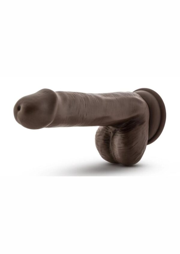 Dr. Skin Platinum Collection Dr. Daniel Silicone Dildo with Balls and Suction Cup 6in - Chocolate - Image 4