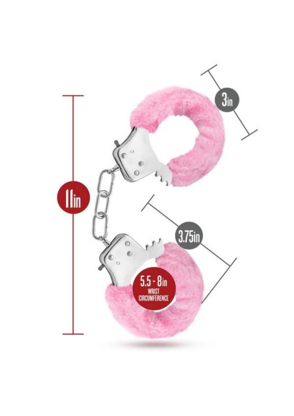 Temptasia Faux Fur Cuffs - Pink - Image 4