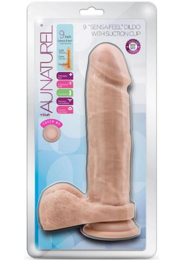 Au Naturel Dildo with Suction Cup 9in - Vanilla
