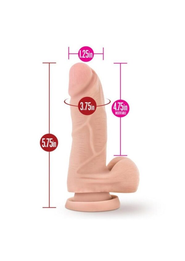 X5 Plus Cock Dildo with Balls 5in - Vanilla - Image 4