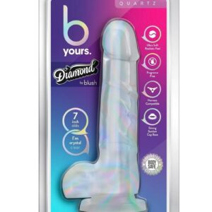 B Yours Diamond Quartz Dildo 7.5in - Clear