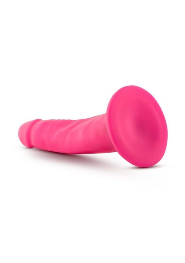 Neo Dual Density Dildo 6in - Neon Pink - Image 3