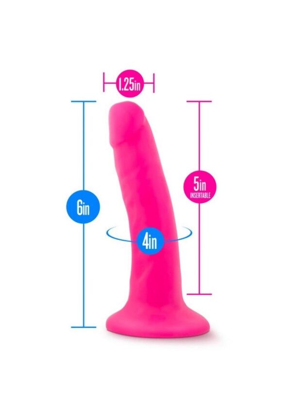 Neo Dual Density Dildo 6in - Neon Pink - Image 4