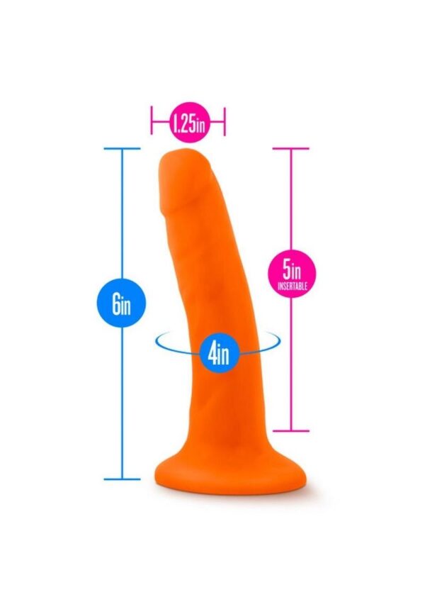 Neo Dual Density Dildo 6in - Neon Orange - Image 4
