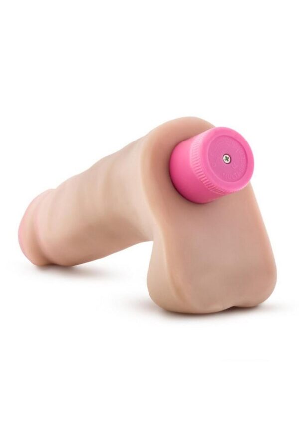 X5 Plus Vibrating Dildo with Balls 7in - Vanilla - Image 4