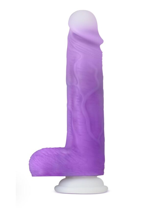 Neo Elite Encore Silicone Vibrating Dildo with Remote Control 8in - Purple - Image 2