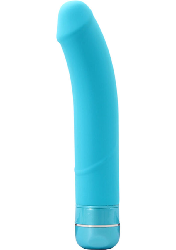Luxe Beau Vibrating Silicone Dildo 8.5in - Blue - Image 2