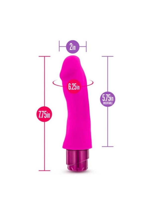 Luxe Marco Vibrating Silicone Dildo 7.75in - Pink - Image 4
