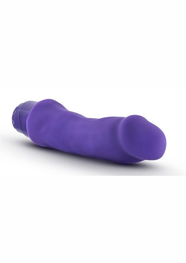 Luxe Marco Silicone Vibrating Dildo 7.75in - Purple - Image 2