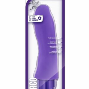 Luxe Marco Silicone Vibrating Dildo 7.75in - Purple