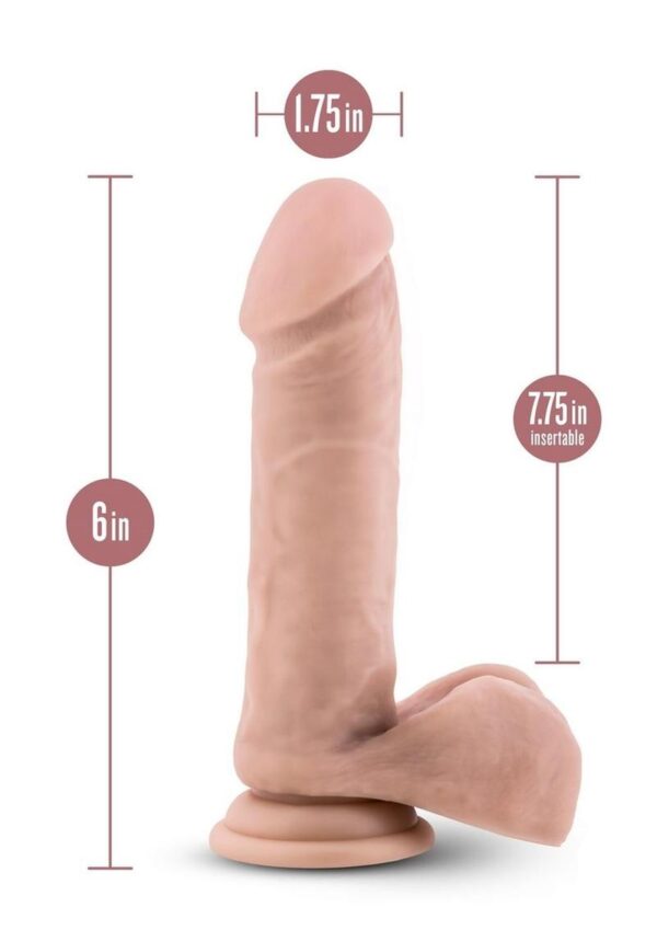 Dr. Skin Platinum Collection Silicone Dr. Beckham Rechargeable Thumping Dildo with Remote Control 7in - Vanilla - Image 4