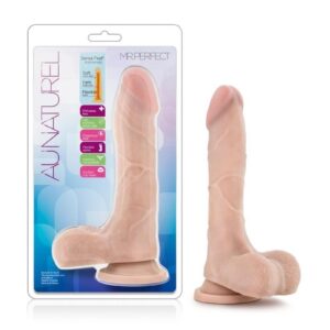 Au Naturel Mister Perfect Dildo with Balls 8.5in - Vanilla
