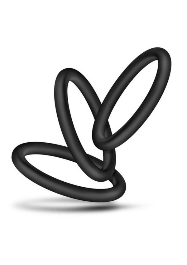 Performance VS1 Pure Premium Silicone Cock Rings (3 Pack) - Medium - Black - Image 3