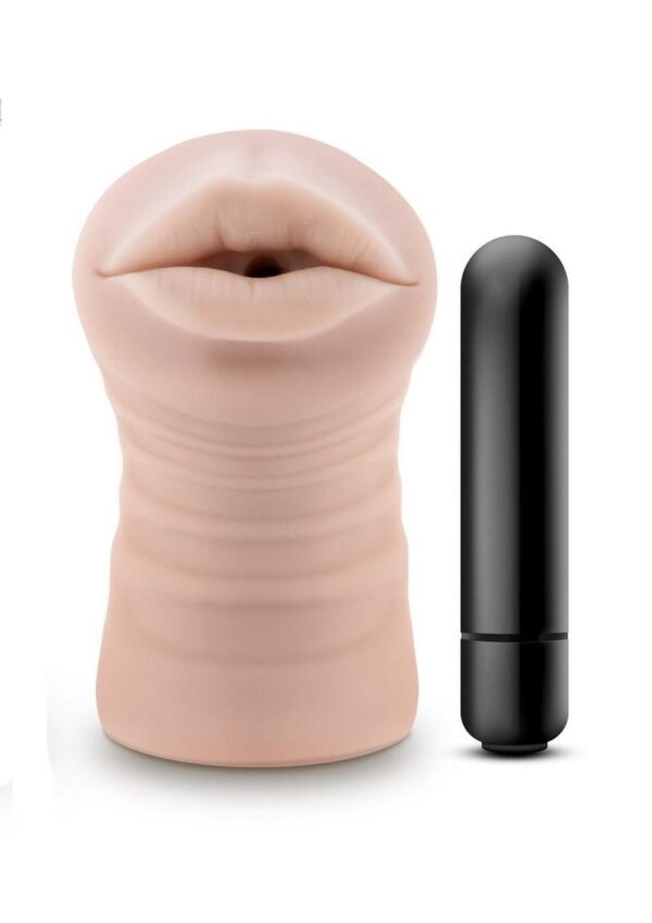 EnLust Nicole Dual End Vibrating Stroker - Mouth - Vanilla - Image 2