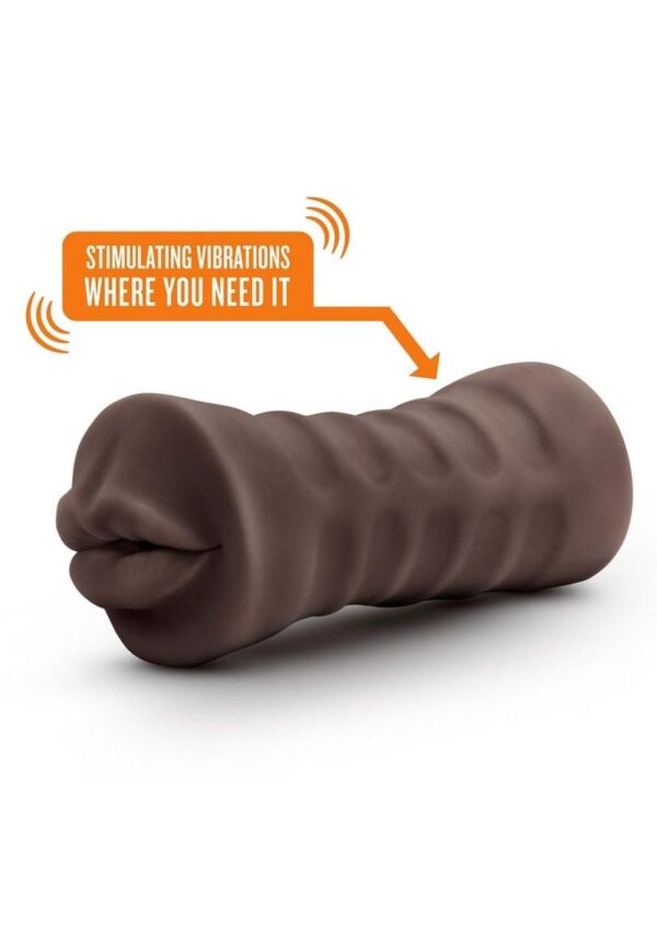 EnLust Kristal Dual End Vibrating Stroker - Mouth - Chocolate - Image 3